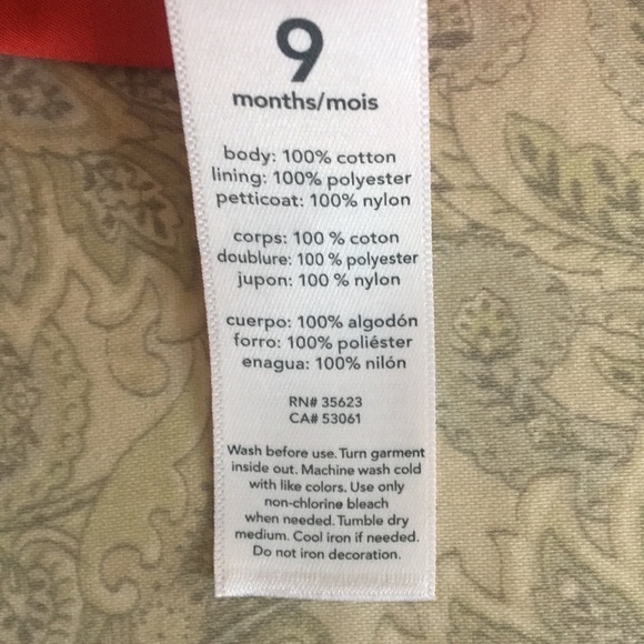 𝅺🎀CARTERS🎀BABY Girl Dress 9 months - Picture 7 of 8